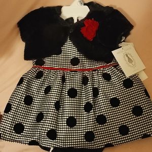 3-6 months girls 3 piece dress